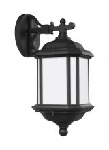 Generation Lighting 84530-12 - Kent traditional 1-light outdoor exterior medium wall lantern sconce in black finish with satin etch