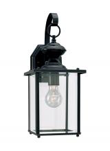 Generation Lighting 8458-12 - Jamestowne transitional 1-light large outdoor exterior wall lantern in black finish with clear bevel