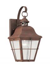 Generation Lighting 8462-44 - Chatham traditional 1-light outdoor exterior wall lantern sconce in weathered copper finish with cle