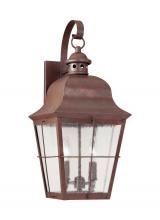 Generation Lighting 8463-44 - Chatham traditional 2-light outdoor exterior wall lantern sconce in weathered copper finish with cle