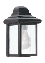 Generation Lighting 8588-12 - Mullberry Hill traditional 1-light outdoor exterior wall lantern sconce in black finish with clear b