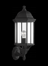 Generation Lighting 8638701-12 - Sevier traditional 1-light outdoor exterior large uplight outdoor wall lantern sconce in black finis