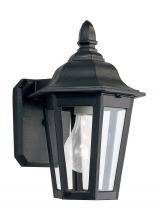 Generation Lighting 8822-12 - Brentwood traditional 1-light outdoor exterior wall lantern sconce in black finish with clear glass