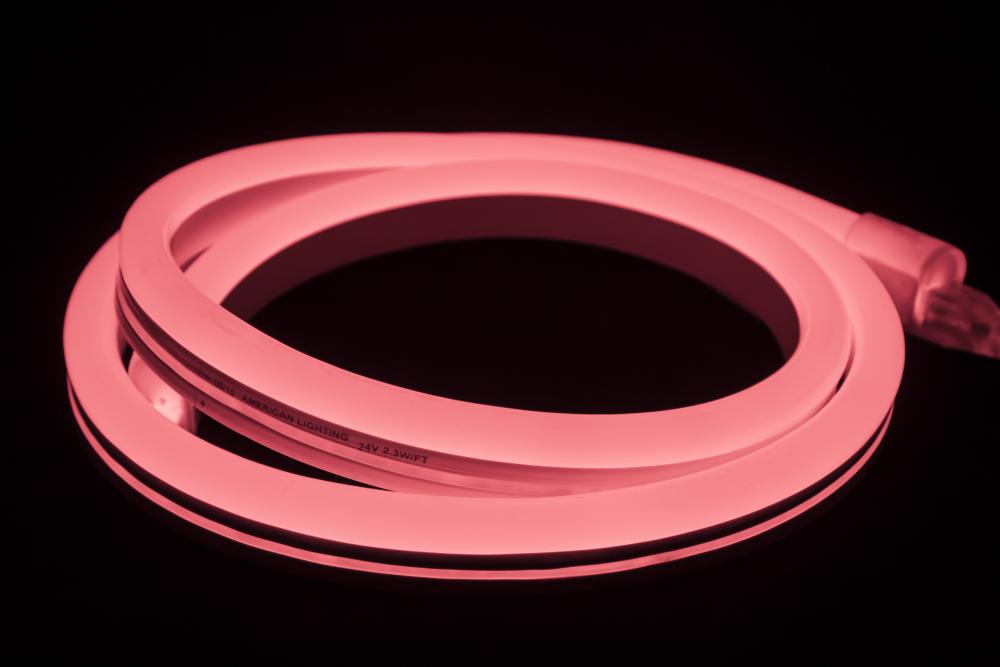 POLAR2 Neon, 150' Reel, 24 Volt, 2.8 W/Ft, 12" Cuttability, Opaque Jacket, Pink LED,