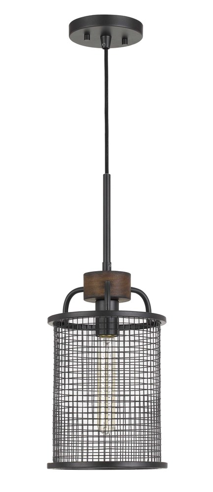 Aberdeen Mesh Metal/Wood Pendant Light (Edison Bulb Not included)