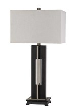 CAL Lighting BO-2896TB - Glenview Metal/Wood Table Lamp With Rectangular Fabric Shade