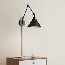  11001-MB - Edward 1-Light Swing Arm Sconce Light Matte Black