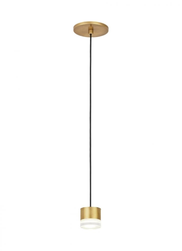 Modern Gable dimmable LED 1-light Ceiling Pendant in a Natural Brass/Gold Colored finish