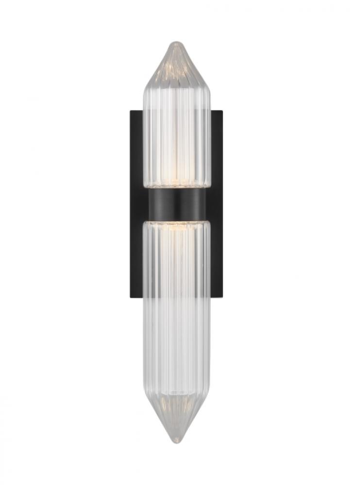 Modern Langston dimmable LED Large Wall Sconce Light in a Plated Dark Bronze finish