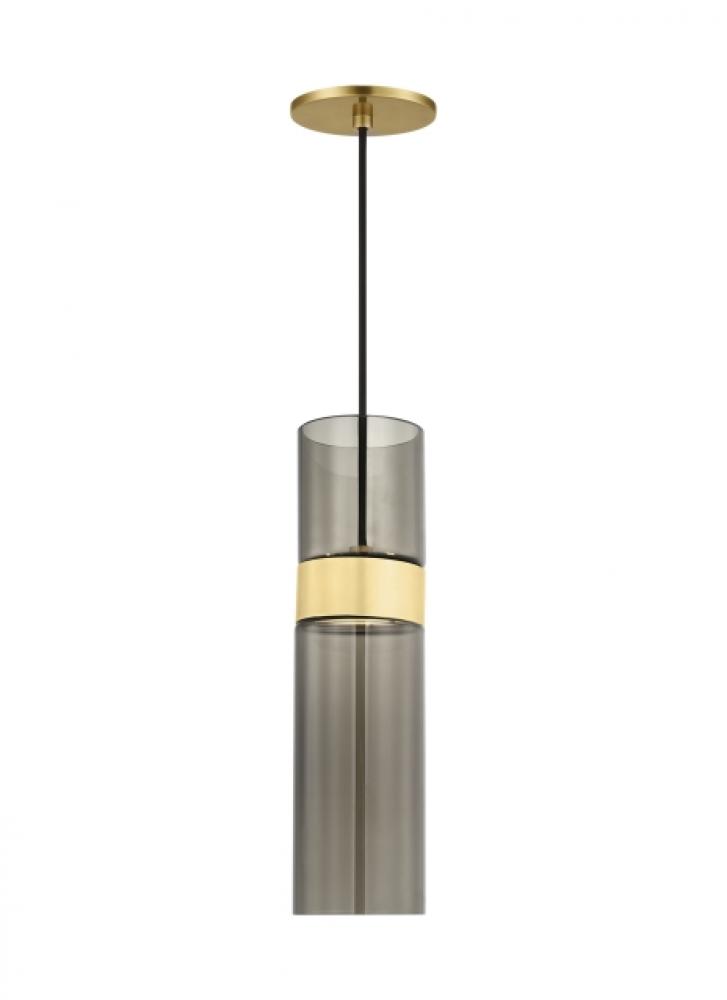 Manette Modern dimmable LED Medium Ceiling Pendant Light in a Natural Brass/Gold Colored finish