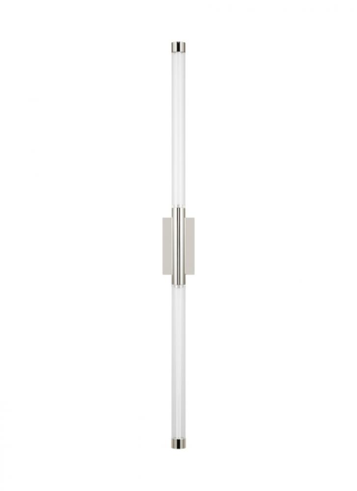 Modern Phobos dimmable LED 2-light Wall Sconce in a Polished Nickel/Silver Colored finish