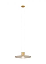 Visual Comfort & Co. Modern Collection 700TRSPAEVS1PNB-LED930 - Modern Eaves dimmable LED Port Alone Ceiling Pendant Light in a Natural Brass/Gold Colored finish