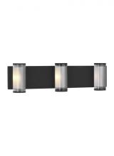 Visual Comfort & Co. Modern Collection KWWS10127CB - The Esfera Large Damp Rated 3-Light Integrated Dimmable LED Wall Sconce in Nightshade Black