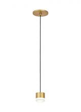 Visual Comfort & Co. Modern Collection 700TRSPGBL1RNB-LED930 - Modern Gable dimmable LED 1-light Ceiling Pendant in a Natural Brass/Gold Colored finish
