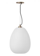 Visual Comfort & Co. Modern Collection 700TDKPR13OPNB-LED927 - Modern Kapoor dimmable LED Medium Ceiling Pendant Light in an Opal/Natural Brass/Gold Colored finish