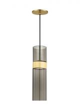 Visual Comfort & Co. Modern Collection 700TDMANMTKNB-LED930-277 - Manette Modern dimmable LED Medium Ceiling Pendant Light in a Natural Brass/Gold Colored finish