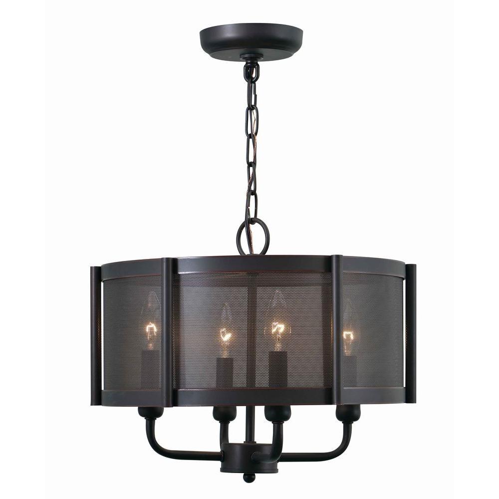 Xena Collection 4-Light Euro Bronze Indoor Chandelier