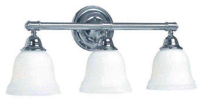 3-Light Ava Chrome Bath Sconce with Glass Shades