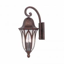 World Imports WI972418 - 11 in. Burnished Antique Copper Outdoor Wall Sconce with Clear Seedy Glass