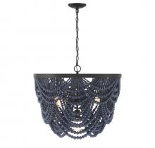Savoy House Meridian M100101NBLORB - 5-Light Chandelier in Navy Blue with Oil Rubbed Bronze