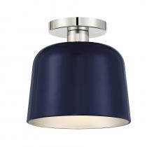 Savoy House Meridian M60067NBLPN - 1-Light Ceiling Light in Navy Blue with Polished Nickel