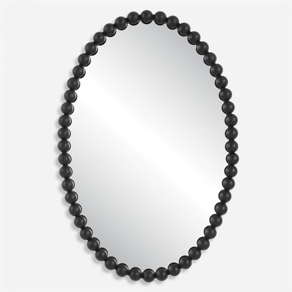 Serna Black Oval Mirror