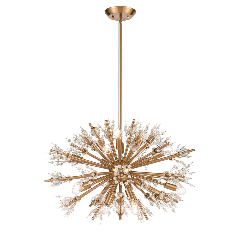 Starburst 26'' Wide 19-Light Chandelier - Satin Brass