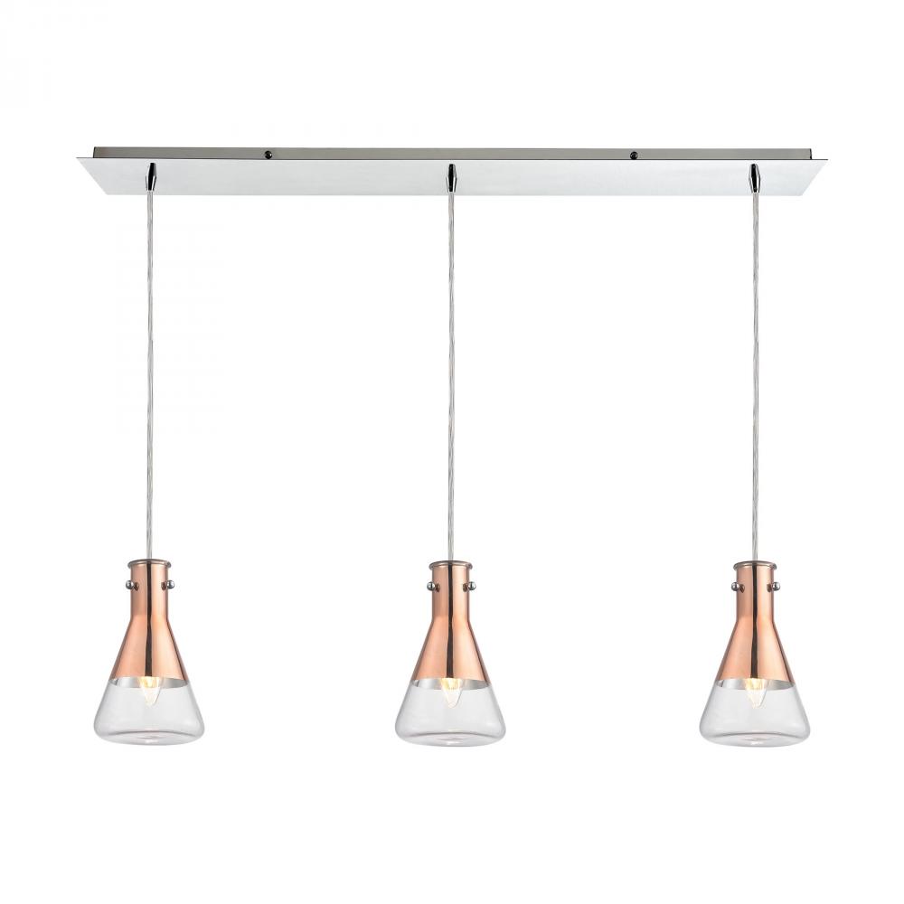 Olean 3 Light Pendant In Polished Chrome