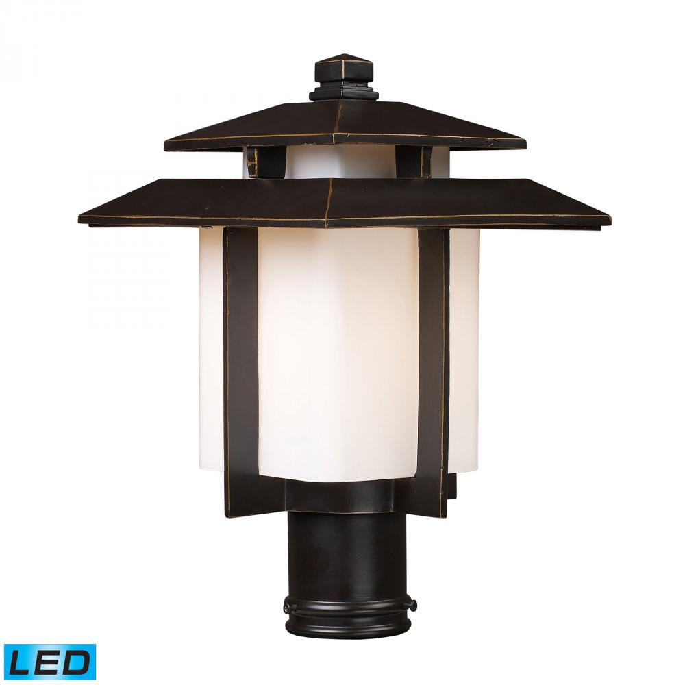 Kanso 1-Light Outdoor Post Mount in Hazelnut Bronze - Includes LED Bulb