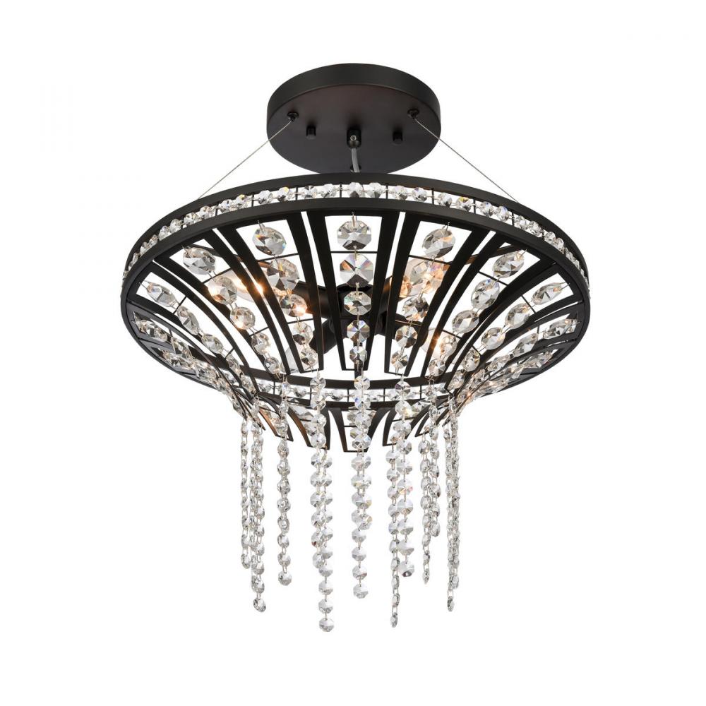 Fantania 18'' Wide 4-Light Chandelier - Matte Black