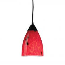 ELK Home 406-1FR - Classico 5'' Wide 1-Light Pendant - Dark Rust with Fire Red Glass