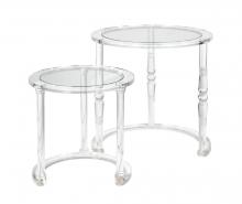 ELK Home H0015-9104/S2 - Jacobs Nesting Table - Set of 2 Round Clear